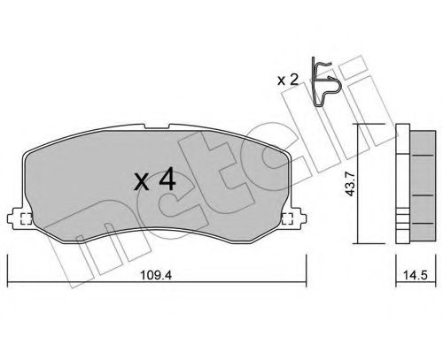 22-0417-0 METELLI Brake Pad Set, disc brake