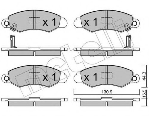22-0418-0 METELLI Brake System Brake Pad Set, disc brake