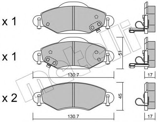 22-0421-0 METELLI Brake System Brake Pad Set, disc brake
