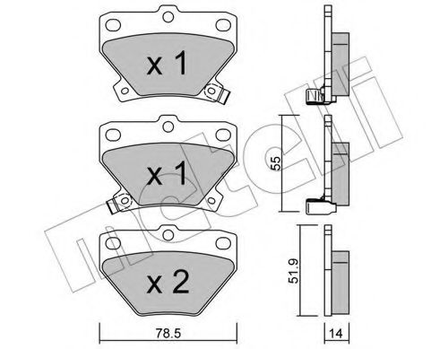 22-0424-0 METELLI Brake System Brake Pad Set, disc brake