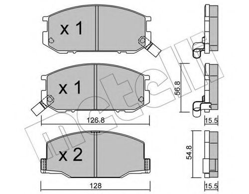 22-0425-0 METELLI Brake Pad Set, disc brake