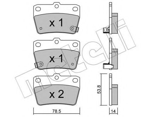 22-0431-0 METELLI Brake Pad Set, disc brake