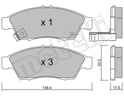 22-0437-0 METELLI Brake Pad Set, disc brake