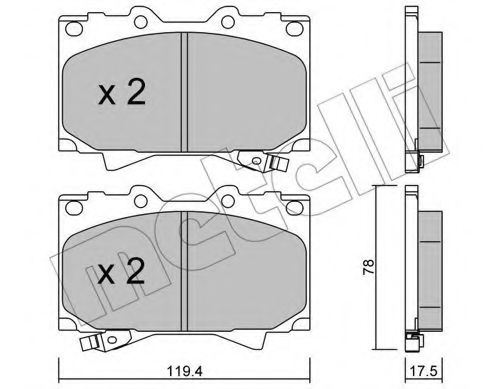 22-0452-0 METELLI Brake System Brake Pad Set, disc brake