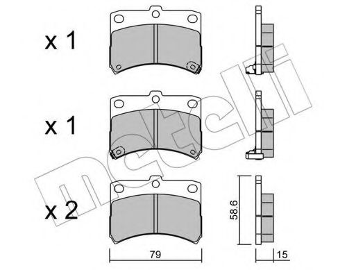 22-0459-0 METELLI Brake Pad Set, disc brake