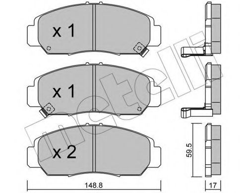 22-0462-0 METELLI Brake System Brake Pad Set, disc brake
