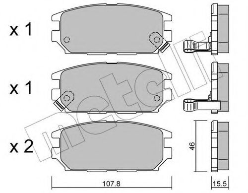 22-0483-0 METELLI Brake Pad Set, disc brake