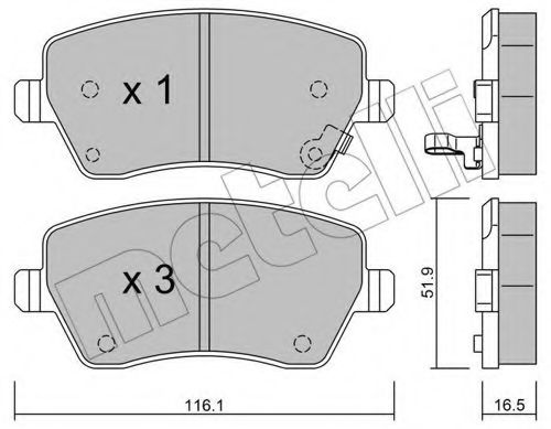 22-0485-1 METELLI Brake System Brake Pad Set, disc brake