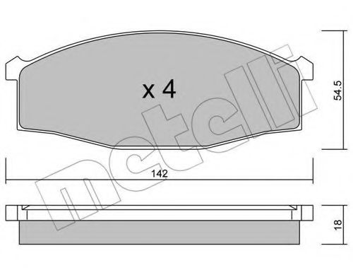 22-0497-0 METELLI Brake System Brake Pad Set, disc brake