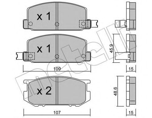 22-0498-0 METELLI Brake System Brake Pad Set, disc brake
