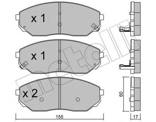 22-0515-0 METELLI Brake System Brake Pad Set, disc brake