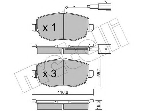 22-0528-1 METELLI Brake System Brake Pad Set, disc brake