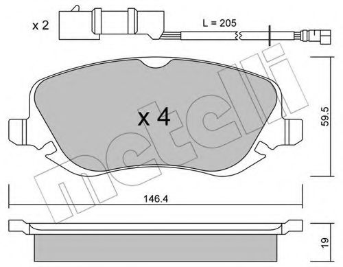 22-0529-0 METELLI Brake System Brake Pad Set, disc brake