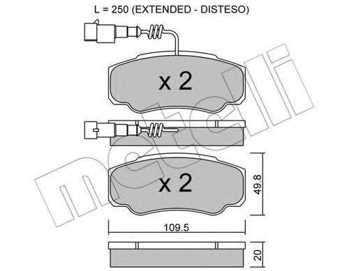 22-0532-1 METELLI Brake System Brake Pad Set, disc brake