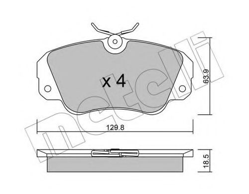 22-0538-0 METELLI Brake Pad Set, disc brake