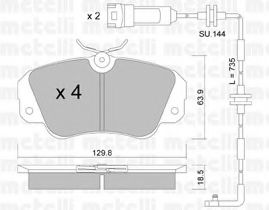 22-0538-0K METELLI Brake System Brake Pad Set, disc brake