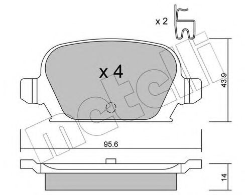 22-0541-0 METELLI Комплект тормозных колодок, дисковый тормоз