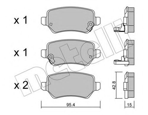 22-0542-0 METELLI Тормозная система Комплект тормозных колодок, дисковый тормоз