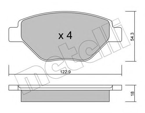 22-0543-0 METELLI Brake Pad Set, disc brake