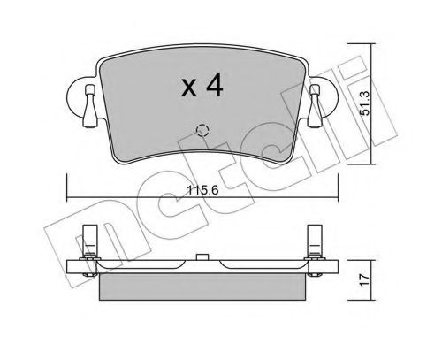 22-0546-0 METELLI Brake Pad Set, disc brake