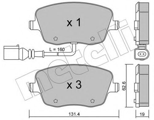 22-0547-1 METELLI Brake System Brake Pad Set, disc brake