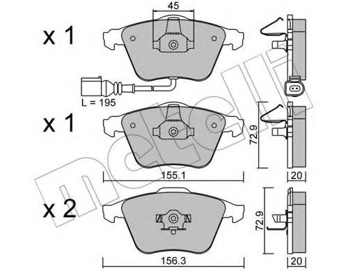 22-0549-2 METELLI Brake System Brake Pad Set, disc brake