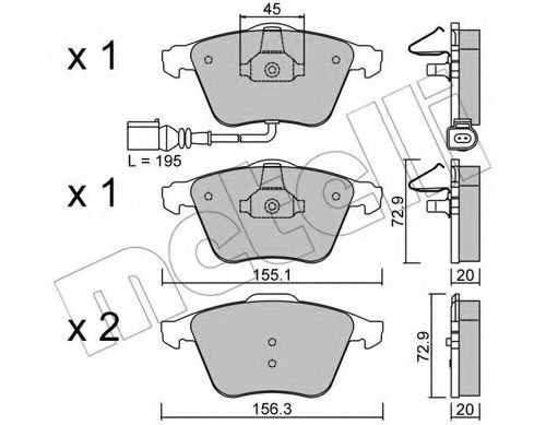 22-0549-4 METELLI Brake Pad Set, disc brake