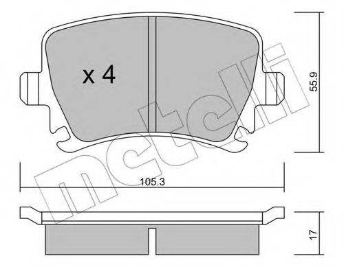 22-0553-0 METELLI Тормозная система Комплект тормозных колодок, дисковый тормоз