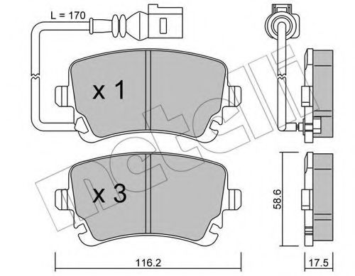 22-0554-0 METELLI Brake System Brake Pad Set, disc brake
