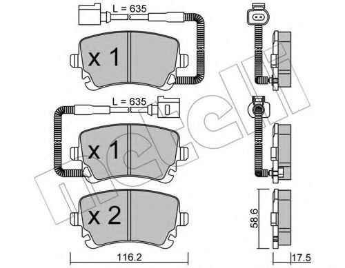 22-0554-1 METELLI Brake Pad Set, disc brake