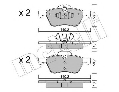 22-0555-0 METELLI Brake Pad Set, disc brake