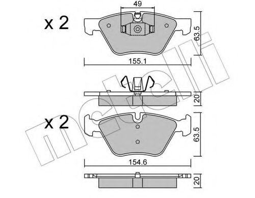 22-0557-5 METELLI Brake System Brake Pad Set, disc brake