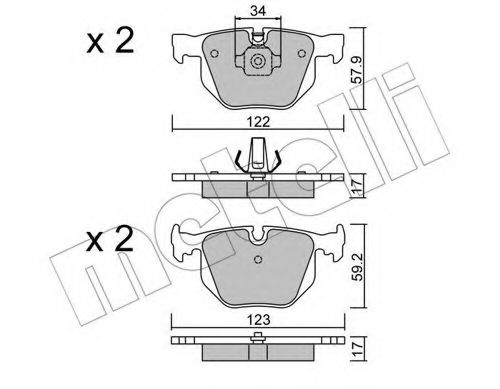 22-0561-0 METELLI Тормозная система Комплект тормозных колодок, дисковый тормоз