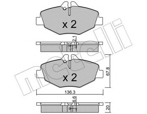 22-0562-0 METELLI Brake Pad Set, disc brake