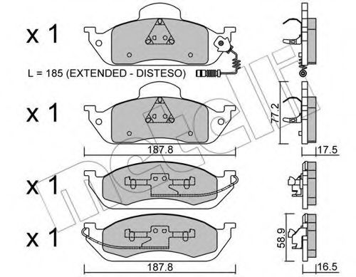 22-0569-0 METELLI Brake System Brake Pad Set, disc brake