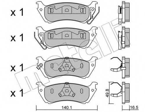22-0570-0 METELLI Комплект тормозных колодок, дисковый тормоз
