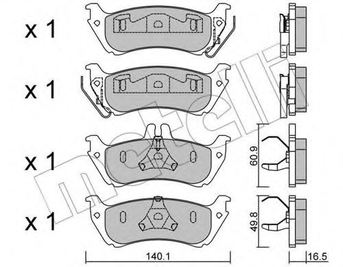 22-0570-1 METELLI Brake System Brake Pad Set, disc brake