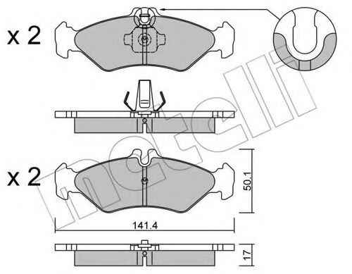 22-0571-0 METELLI Brake Pad Set, disc brake