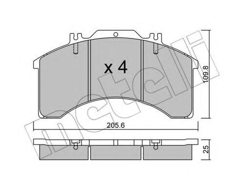 22-0580-0 METELLI Brake Pad Set, disc brake