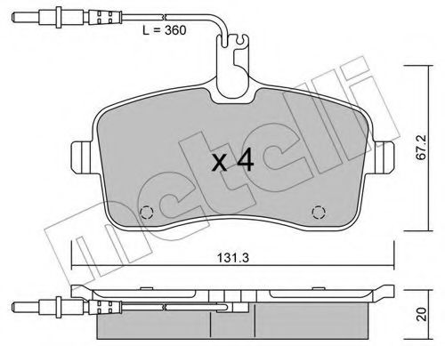 22-0600-0 METELLI Brake System Brake Pad Set, disc brake