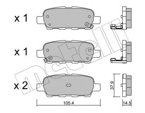 22-0612-0 METELLI Brake System Brake Pad Set, disc brake