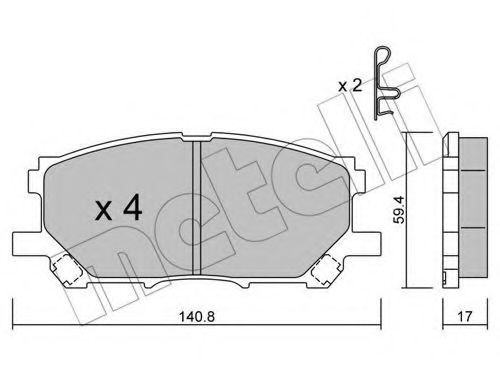 22-0618-0 METELLI Brake System Brake Pad Set, disc brake