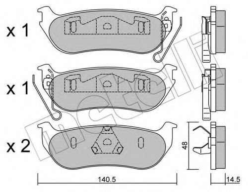 22-0627-0 METELLI Brake System Brake Pad Set, disc brake