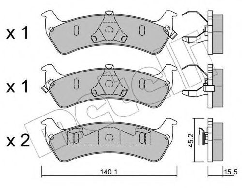 22-0628-0 METELLI Brake System Brake Pad Set, disc brake