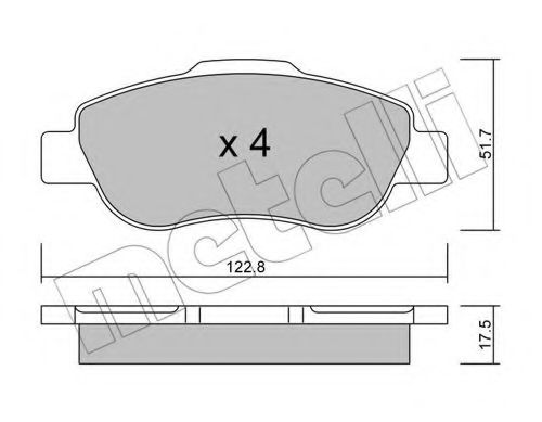 22-0638-0 METELLI Brake System Brake Pad Set, disc brake