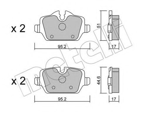22-0641-0 METELLI Brake Pad Set, disc brake
