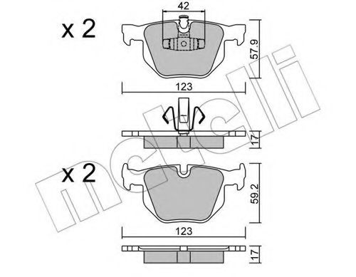 22-0643-0 METELLI Тормозная система Комплект тормозных колодок, дисковый тормоз