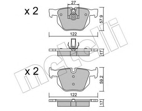 22-0644-0 METELLI Brake System Brake Pad Set, disc brake