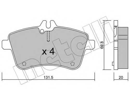 22-0647-0 METELLI Brake Pad Set, disc brake