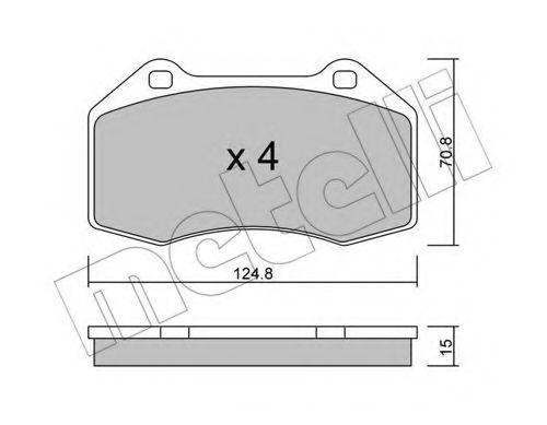 22-0651-0 METELLI Тормозная система Комплект тормозных колодок, дисковый тормоз